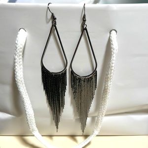 Black/silver toned earrings